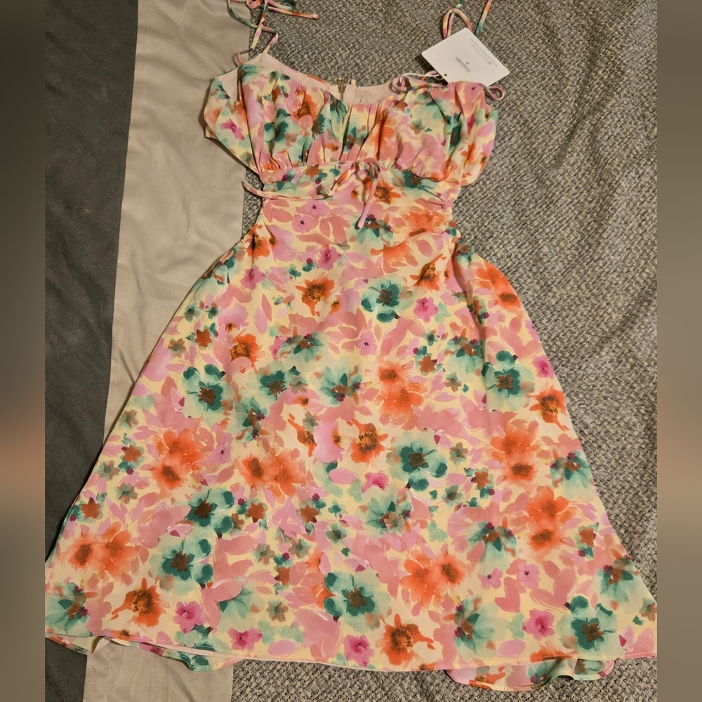 Charming Floral Kids Dress in Pink and Orange